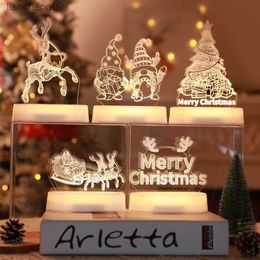 Christmas Ornament Santa Tree Night Light Merry Christmas Decoration for Home Xmas Gift Noel Natal Navidad New Year Gift 2024 L230620