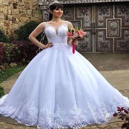 Plus Size Beading Wedding Dresses Long Sleeves Bridal Gown V Neck Beads Appliqued Lace Beach Custom Made Sweep Train Boho Chic A L2232