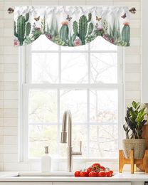 Curtain Ins Style Cactus Tropical Plants Window Living Room Kitchen Cabinet Tie-up Valance Rod Pocket