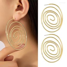 Hoop Earrings Spiral Geometric Metal Exaggerated Wedding Party Jewellery