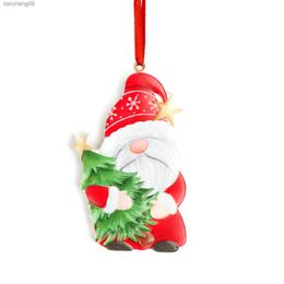 Christmas Santa Claus Hanging Ornaments High Quality Resin Material Craft Ornament for Home Wall Hanging Decoration L230620