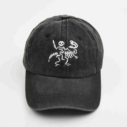 Ball Caps Skeleton Knight And Dragon Embroidery Cotton Baseball Caps For Men Women Snapbk Hats Vintag Cotton Hip Hop Dad Hat Trucker Hat J230807