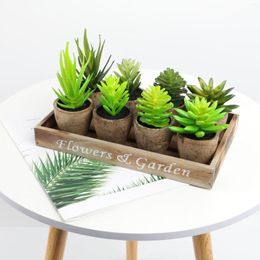 Decorative Flowers Simulated Succulent Green Plants Potted Home Office Living Room Desk Decoration Creative Holiday Gifts