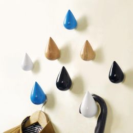 Hooks Rails Wooden Wall Hanger Coat Hook Water Drop Shape Racks Decorative Home Decoration 230807