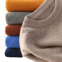 Men's Sweaters Men Cashmere Sweater Autumn Winter Soft Warm Jersey Jumper Robe Hombre Pull Homme Hiver Pullover V-Neck O-Neck Knitted Sweaters J230808