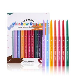 Eye ShadowLiner Combination 12PcsBox Waterproof Eyeliner Gel Pencil Colourful Lying Silkworm Pen Soft Easy Wear Pigment Matte Eye Liner Kit Shiny Makeup Set 230807