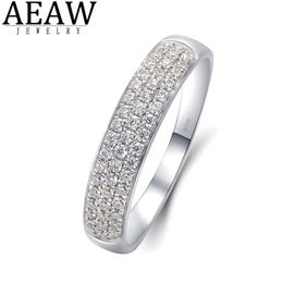 Wedding Rings 0.294ctw DEF Colour VVS1 Round Cut Wedding Band for Women Solid Real 10k White Gold Fine Jewellery Daily Ring 230804