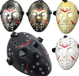 wholesale Maschere mascherate Maschera di Jason Voorhees Venerdì 13 Film horror Maschera da hockey Spaventoso Costume di Halloween Cosplay Maschere per feste in plastica