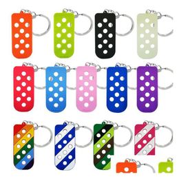 Shoe Parts Accessories New Style Clog Keychain Holder Colorfs Sile Plate For Charms Women Child Gift Can Match Flower Drop Delivery Shoes