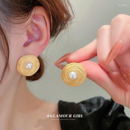 Stud Earrings 2023 Elegant Golden 20-30mm Classic Earings Drop Earring Jewellery For Women Girls Valentine's Day Gifts Pearl Ear Studs