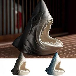 Ceramic Ashtray Creative Animal Shape Ash Tray Modern Style Shark Mouth Ash Container For Cigar Dust Desktop Storage Organizer HKD230808