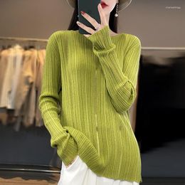 Women's Sweaters Wool Slash Neck Split Sweater Womens Spring Knitwears Long Sleeve Top Clothe Mujer Pullover Korean Fashion Pull Femme