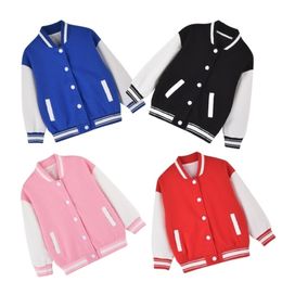 Jackets Boys Baseball Uniform Girls Coat 2023 Winter Clothes Children Casual Loose Long Sleeve Warm Kids Outer Wear 230807