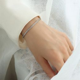 Link Bracelets Stainless Steel Bracelet For Women Men Fashion Couple Glittering Gold Color Jewelry Accessories Party Wedding Gift