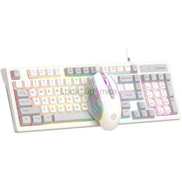 Wired Gaming Keyboard And Mouse Set Mixed Color Light Color Blocking Mechanical Feel 98 Keys For Desktop Computer Notebook HKD230808