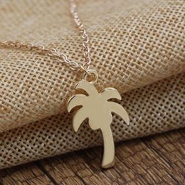 Pendant Necklaces Simple Design Tiny Plant Necklace Jewellery Coconut Tree Tropical Bottle Palm