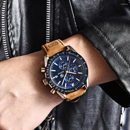 Wristwatches 2023 Luxury Men's Quartz Watch Automatic Chronograph Waterproof Sports Fashion