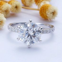 Wedding Rings CxsJeremy 3ct Round Solitaire Engagement Ring 14K 585 White Gold Band Fashion Jewelry Anniversary Gifts 230808