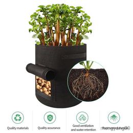 Planters Pots Tanaman Felt Pot Tanaman Pekebun Taman Vertikal untuk Tanaman Luar Ruangan Pot Bunga Sayuran Kentang Stroberi R230808