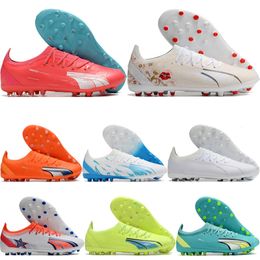 Send With Bag Quality Soccer Boots Ultra Ultimate MG AG Soft Leather Low Version Football Cleats Outdoor Mens Comfortable Training Lithe Soccer Shoes Size US 7-11.5