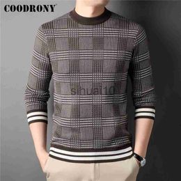 Men's Sweaters COODRONY Brand O-Neck Knitted Wool Sweater Men Clothing Autumn Winter New Arrival Classic Casual Striped Pullover Jersey Z1175 J230808