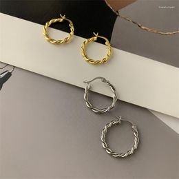 Hoop Earrings Silver Colour 2023 Twisted Female Charm Fashion Retro French Luxury Romantic Oorbellen