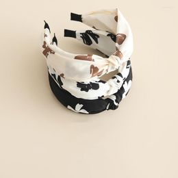 Hair Clips Black And White Women Printed Hairband French Fashion Fabric Headband Accessories Jewellery 1 PCS