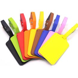 Personalize PU Leather Luggage Tag Suitcase Suitcase Identifier Label Baggage Board Tag ID Address Name Travel Accessories