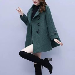 Women's Jackets Woollen Coat Spring Winter 2023 Temperament Thickened 100 Match Small Mother Long Commuting Solid Colour