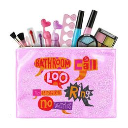 Cosmetic Bags 10pcs/pack 6.3" x 9" Glitter Sublimation Printing Cosmetics Canvas Makeup Bag 230808