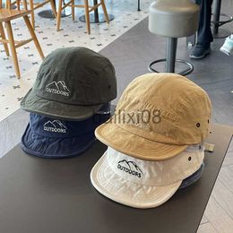 Ball Caps Japanese Short Brim Baseball Cap Female Street Soft Brim Five-Piece Sun Hat Student Outdoor Peaked Cap Male J230807