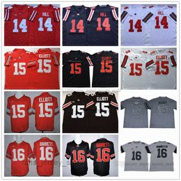 NCAA Ohio State Buckeyes College Football Jersey 14 K.J. Hill 15 Ezekiel Elliott 16 J.T Barrett High Quality Ed Red White Black