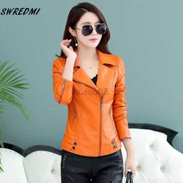 Women's Leather Faux Leather Casual Leather Coat Women Zipper Biker Leather Jacket Female Spring S-4XL Slim Ladies Clothing Suede SWREDMI HKD230808