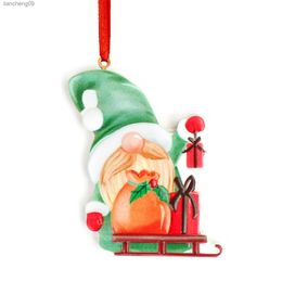 Christmas Santa Claus Hanging Ornaments High Quality Resin Material Craft Ornament for Kids Familes Christmas Gifts L230620
