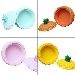 Pineapple Cigarette Ashtray with Lid Living Room Smoking Tray Holder Home Decoration Resin Ornaments HKD230808