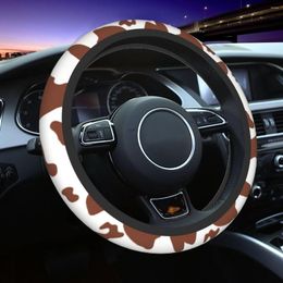 Steering Wheel Covers 38cm Car Cow Print Pattern Elastic Dairy Braid On The Cover Elastische Accessories