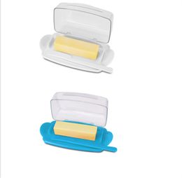 Butter Dish with Countertop Lid, Durable Plastic Butter Container with Spreader Knife, Cute Handle and Flip Lid Design for Easy Access, Non-Slip Two Pcs-3