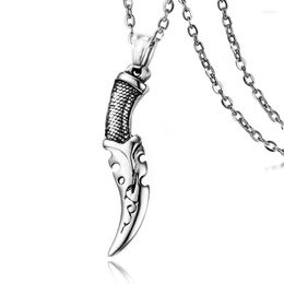 Pendant Necklaces Items Vintage Mens Stainless Steel Punk Knife Dagger Necklace Chain Accessories