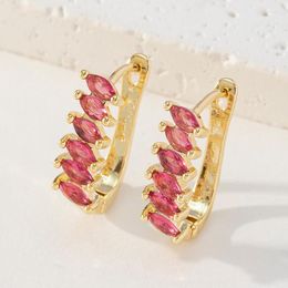 Hoop Earrings Crystal Rectangle Women Vintage Design Drop Earring In 2023 Trend Ear Piercing Luxury Colourful Fashion Jewellery