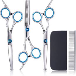 Premium Dog Grooming Scissors Kit - Complete Pet Trimming Set for Dogs & Cats with Safety Round Tip