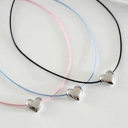 Chains European And American Novel Simple Loves Pendant All-matched Clavicle Chain Adjustable Color Rope Cold Wind Necklace Dropship