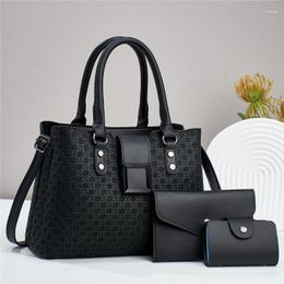 Evening Bags Luxury Women Bag 2023 Three Piece Set With Diamond Plaid Embossed Multi Purpose Texture Large Capacity Shoulder For