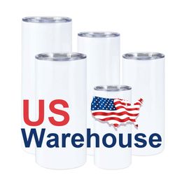 USA CA warehouse double wall sublimation blanks mugs 20 oz skinny sublimation tumblers straight