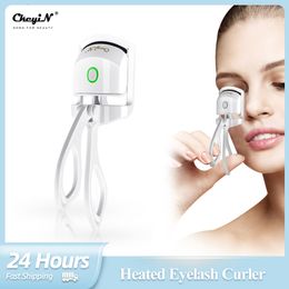 Eyelash Curler CkeyiN Electric Heated Eyelash Curler Long Lasting Lifting Eyelashes Curls Makeup Tools Eye Lash Perm Temperature Control 230808