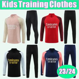 23 24 SARR CHERKI Kids Training Wear Soccer Jerseys TAGLIAFICO CASTELLO JR LOVREN CAQUERET TOLISSO HENRIQUE BARCOLA Half Zip Football Shirts Uniforms