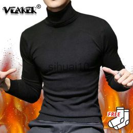 Men's Sweaters 2023 Winter New Men's Turtleneck Sweaters Black Sexy Brand Knitted Pullovers Men Solid Color Casual Male Sweater Autumn Knitwear J230808