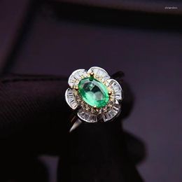 Cluster Rings CoLife Jewelry Natural Emerald Wedding Ring 5 7mm Real Engagement 925 Silver