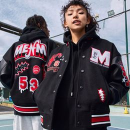 Men's Hoodies Sweatshirts Spring Embroidery Print Men''s Jacket Y2K Hip Hop Vintage Man Varsity Baseball Uniform Jacket American Couple Street Coat 230807