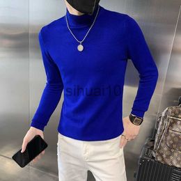 Men's Sweaters Stylish Solid Color All-match Knitted Turtleneck Sweater Men's Clothing 2022 Autumn New Loose Casual Pullovers Korean Tops J230808