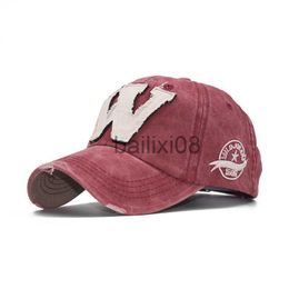 Ball Caps Cotton Embroidery Letter W Mens Baseball Cap Snapbk Caps Casquette Hat Distressed Wearing Fitted Hat For Men Custom Hats M044 J230807